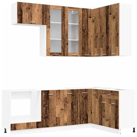 Unità Cucina LYON 8 pcs Legno antico Legno ingegnerizzato - Foto 1