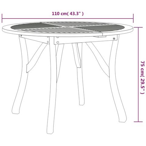 Set da Pranzo per Giardino 5 pz in Legno Massello di Acacia - Foto 9