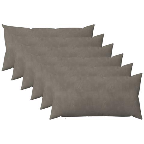 Cuscino con cuscino HEERLEN 6 pz Grigio Chiaro Velluto - Foto 1