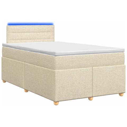 Letto box spring con materasso Crema 120 x 200 cm Tessuto - Foto 1