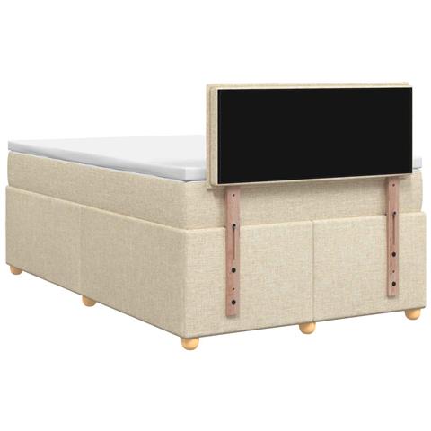 Letto box spring con materasso Crema 120 x 200 cm Tessuto - Foto 9