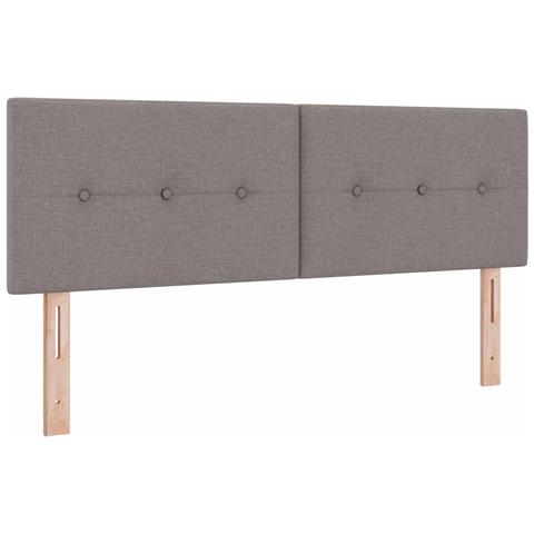 Letto box spring con materasso Tortora 160 x 200 cm Tessuto - Foto 2