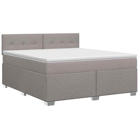 Letto box spring con materasso Tortora 160 x 200 cm Tessuto - Foto 1