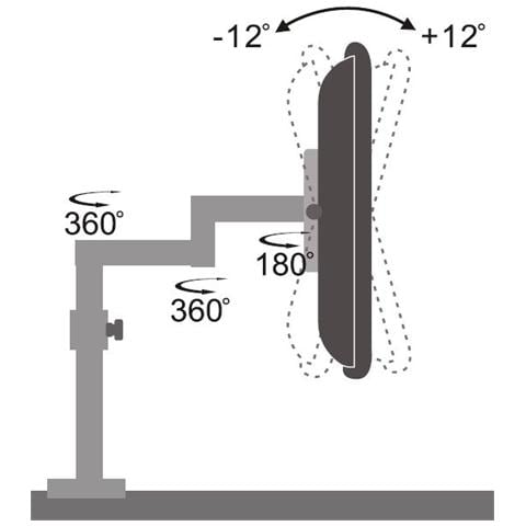 ICA-LCD 502BK Supporto da Scrivania per Schermi LCD / LED / PLASMA 13-19'' Portata Max 6Kg - Foto 4