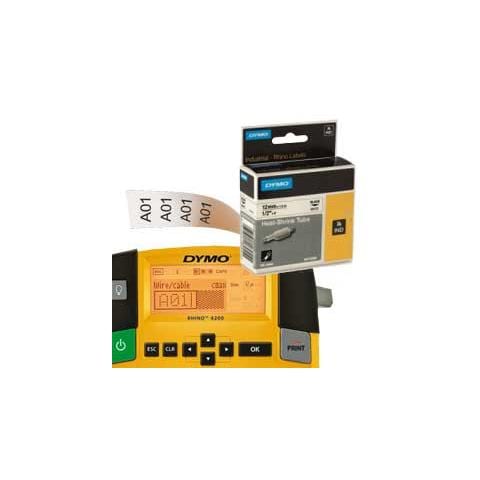 confezione da 5 pezzi - nastro nylon flessibile 19mm nero su giallo 18491 rhino - Foto 1