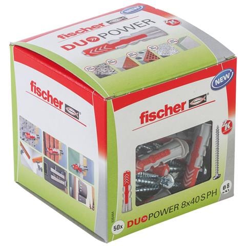 535464 ancoraggio a vite e tassello 50 pz Kit di viti e tasselli a muro 40 mm - Foto 1