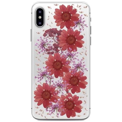 Cover Per Puro Iphone Xs Max 6.5'' Pc + Tpu Glam Hippie Chic Con Fiori Red - Foto 1