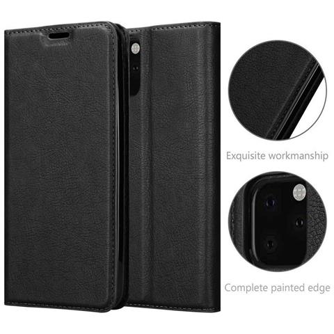 Custodia Compatibile Con Apple Iphone 11 Pro Max (xi Pro Max) In Nero Di Notte - Coperchio Protettiva Con Chiusura Magnetica, Funzione Stand E Tasca Per Le Carte - Foto 2