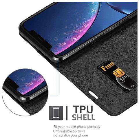 Custodia Compatibile Con Apple Iphone 11 Pro Max (xi Pro Max) In Nero Di Notte - Coperchio Protettiva Con Chiusura Magnetica, Funzione Stand E Tasca Per Le Carte - Foto 5