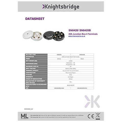 20a Scatola Di Giunzione A 4 Terminali Bianchi - Foto 2