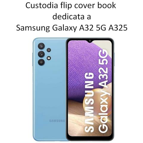 Smart Book Custodia Poket Silicone Flip Cover Case Per Samsung Galaxy A32 5g A326 Blu - Foto 2