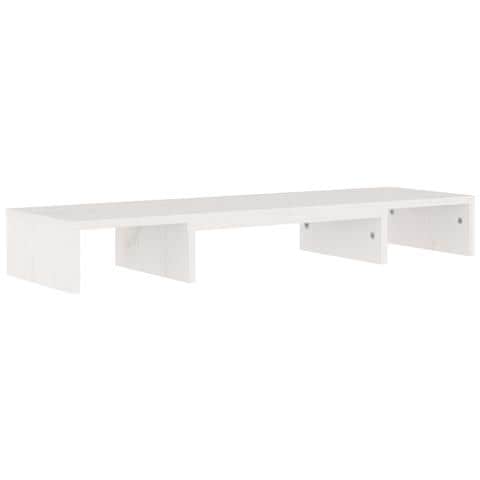 Supporto Per Monitor Bianco 80x24x10,5cm Legno Massello Di Pino - Foto 10