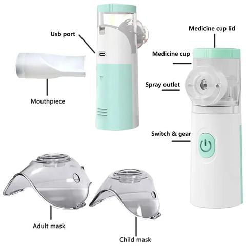 Nebulizzatore Mesh Portatile A Rete Ad Ultrasuoni Compatto Leggero - Foto 8