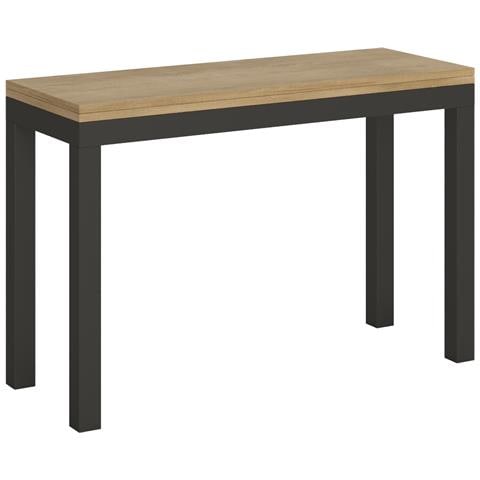 Tavolo Apribile 120x45/90 Cm Everyday Double Telaio Antracite - Quercia Natura - Foto 4