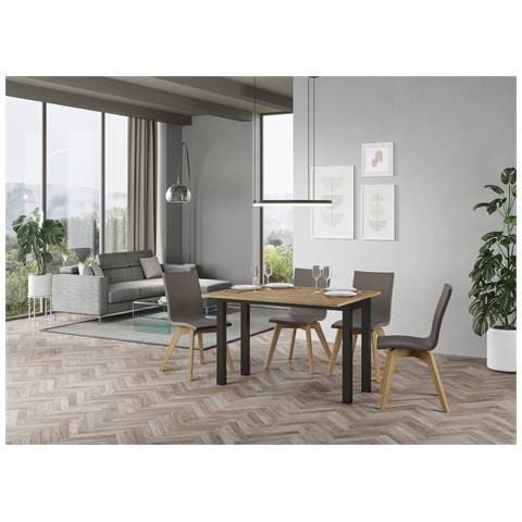 Tavolo Apribile 120x45/90 Cm Everyday Double Telaio Antracite - Quercia Natura - Foto 2