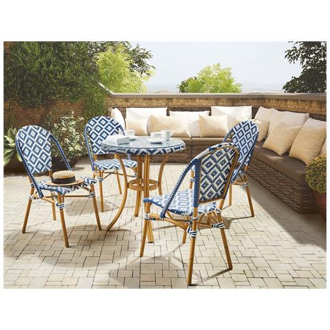Set Da Giardino 4 Posti Bianco E Blu Rifreddo - Foto 1