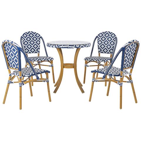 Set Da Giardino 4 Posti Bianco E Blu Rifreddo - Foto 2