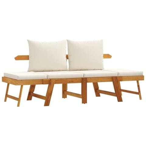 Panca Da Giardino Con Cuscini 2-in-1 In Legno Di Acacia - Foto 1