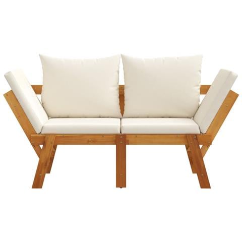 Panca Da Giardino Con Cuscini 2-in-1 In Legno Di Acacia - Foto 2