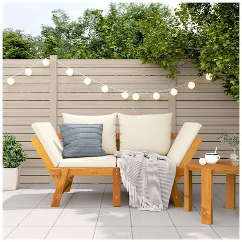 Panca Da Giardino Con Cuscini 2-in-1 In Legno Di Acacia - Foto 8