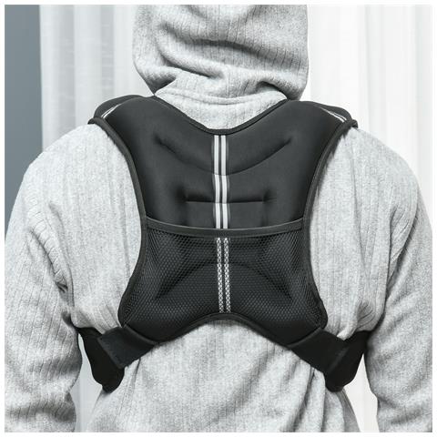 Giubbotto Zavorrato 5kg Traspirante Con Tasca Portaoggetti E Spallacci, In Tessuto Oxford, 40x35 Cm, Nero - Foto 2