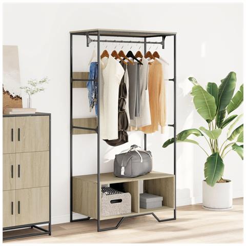 Armadio Rovere Sonoma 90x50x180 cm in Truciolato - Foto 3