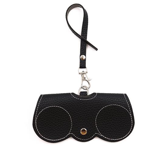 Custodia Porta Occhiali Portatile In Pelle Per Occhiali Da Sole Con Cinturino Black - Foto 1
