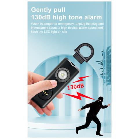 Allarme Di Sicurezza Personale Portatile, Sirena Di Autodifesa Black - Foto 2