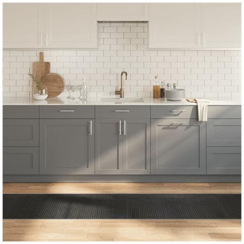 Tappeto Rettangolare Grigio 60x300 Cm In Bambù - Foto 1