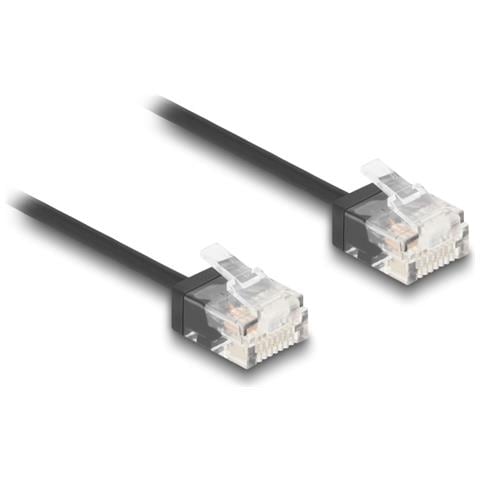 Cavo di rete RJ45 Cat. 6 UTP Ultra Slim da 0,3 m nero - Foto 1