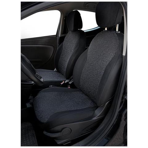 Coprisedili Anteriori Personalizzati Lancia Ypsilon 11>24 5 Posti Tess. Misto Cotone Nero/antracite - Foto 1