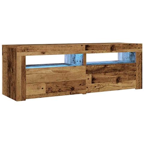 Comodini 2 Pz Con Luci Led Legno Antico 60x35x40 Cm - Foto 3