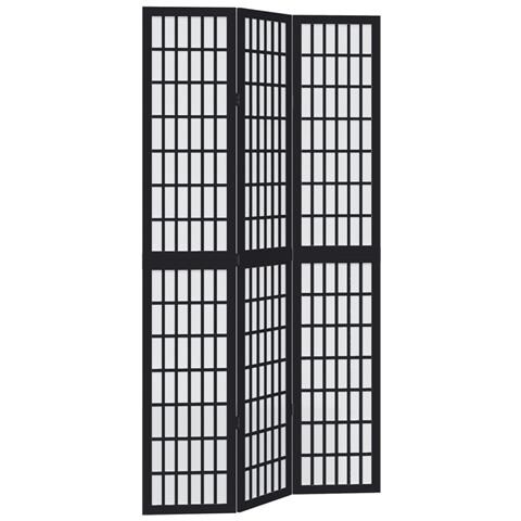 Divisorio Ambienti 3 Pannelli Nero Legno Massello Di Paulownia - Foto 2