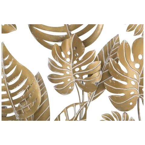 Decorazione In Metallo 3d Foglia 18 - Oro - Metallo - 80x6,5x80 Cm - Foto 2