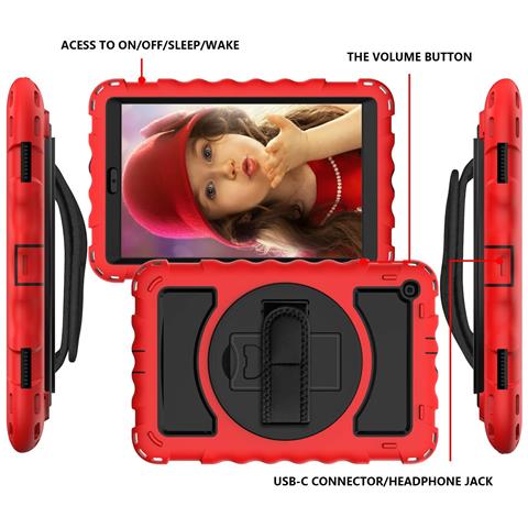 Custodia Ipad 10.2 Con Supporto Per Stilo E Base Rotante – Rossa Eleganza - Foto 2