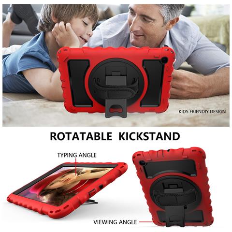 Custodia Ipad 10.2 Con Supporto Per Stilo E Base Rotante – Rossa Eleganza - Foto 4