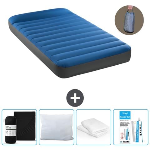 Set Materassino Gonfiabile - 191x99x22 Cm - Blu - Include Accessori Coordinati Cb17 - Foto 1
