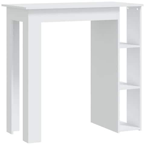Tavolino Da Bar Con Ripiani Bianco 102x50x103,5cm In Truciolato - Foto 1