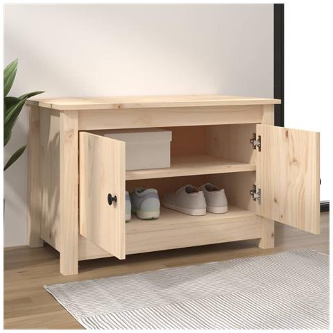 Lusso Casadino -  Scarpiera 70x38x45,5 Cm In Legno Massello Di Pino - Foto 2