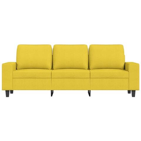 Divano A 3 Posti Giallo Chiaro 180 Cm In Tessuto - Foto 2