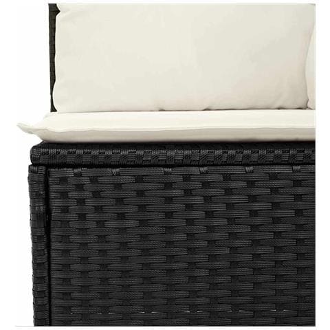 Set da Pranzo da Giardino di 8 Pezzi con Cuscini Nero in Rattan - Foto 9
