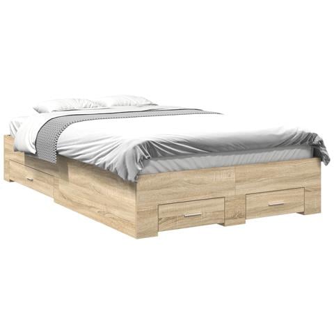 Struttura letto rovere Sonoma 140x200 cm legno ingegnerizzato - Foto 1