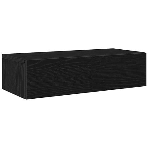 Scaffale a Parete con Cassetti Nero 60x26,5x15 cm in Truciolato - Foto 1