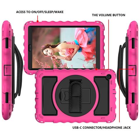 Custodia Per Samsung Tab A10.1"" Con Supporto E Tracolla Rosa - Foto 4