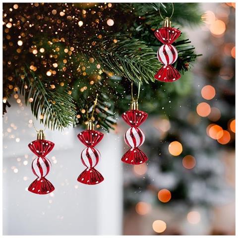 Decorazioni Natalizie A Forma Di Caramella - Mini Caramelle Rotonde (confezione Da 6) Red - Foto 2