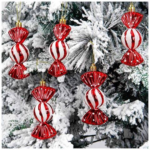 Decorazioni Natalizie A Forma Di Caramella - Mini Caramelle Rotonde (confezione Da 6) Red - Foto 5