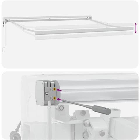 Tenda da Sole Bianco 3,5 x 2,5 m Metallo - Foto 9