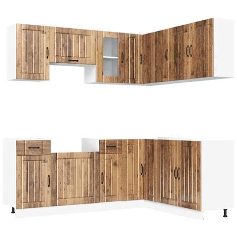 Set Mobili da Cucina 11 pz Lucca Legno Antico in Truciolato - Foto 1