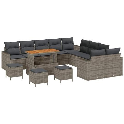 Set Divano da Giardino 14 pcs Grigio 110 x 55 x 71 cm - Foto 1