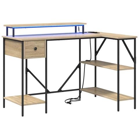 Scrivania rovere sonoma 120 x 79 x 86.5 cm Legno multistrato - Foto 1